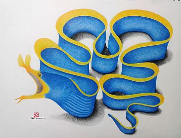 Ribbon Eel - Ribbon eel Rhinomuraena quaesita by Solveig Nordwall