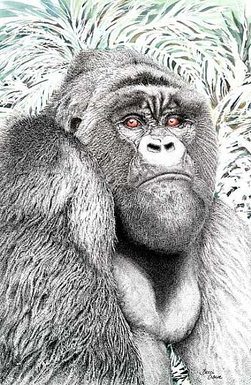 Silverback - Mountain Gorilla by Becci Crowe