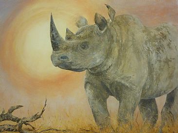 Freedom of the rhino - show me the way - Rhino by Paula Wiegmink