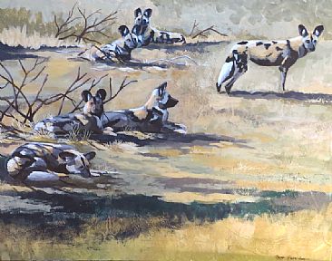 Wild Dogs, Kruger - Wild Dogs (Painted Dogs) by Russ Heselden