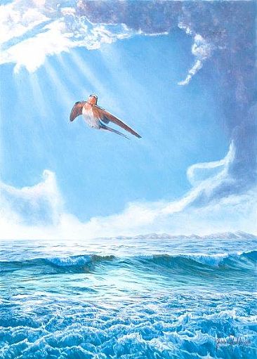 Grace - Seascape - Welcome Swallow by Fiona Goulding