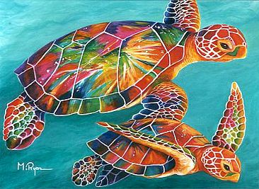 Sea Gliders - sea turtles by Maria Ryan