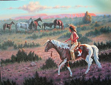 Easing In - Native American & Equine by Bill Scheidt