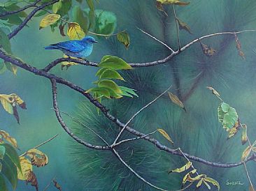 Wind singer - blue bird by Eleazar Saenz