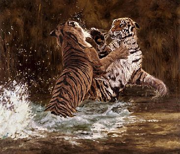 Battle Royale - Bengal Tiger by Linda Besse