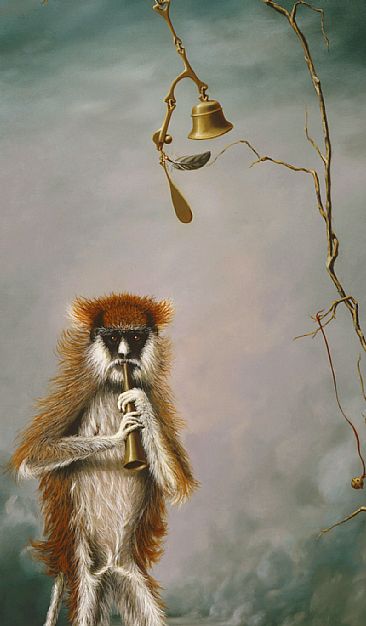 Euterpe - detail - Female Patas Monkey by Linda Herzog