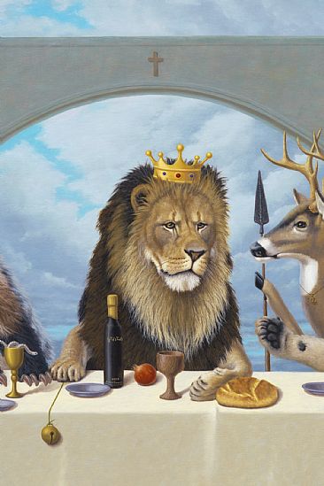 Last Supper - detail - Last Supper, Jesus, Lion, King of Kings,King of the Jews,  King of the jungle, crown by Linda Herzog