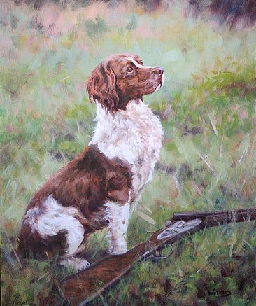 Patiently Waiting - Sporting Art by Peggy Watkins