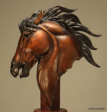 ''CABALO DEL SOL ''   horse of the sun  - Horse bust  by Chris Navarro