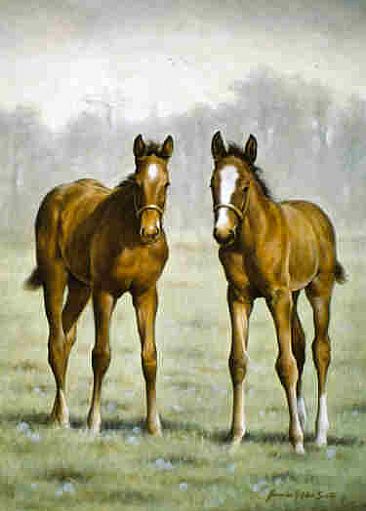 Heirs Apparent  - Two Foals by Jeanne Filler Scott
