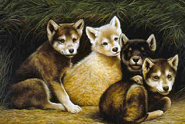 The Young Wolves  - Wolf Puppies by Jeanne Filler Scott
