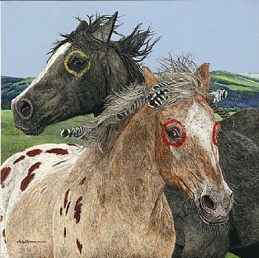 Ebenezer and the War Horse - Horse/Native by Judy Larson