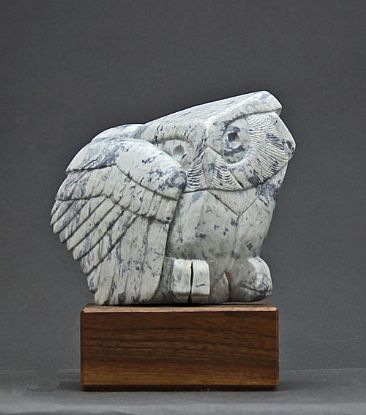 Soapstone Owl #30 - Owl by Clarence Cameron