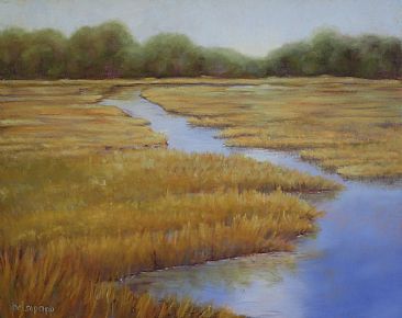 Marsh Waters - Landscape, Riverscape by Betsy Popp