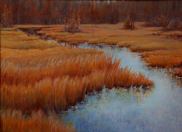 Fall Marsh - Landscape, Mash by Betsy Popp