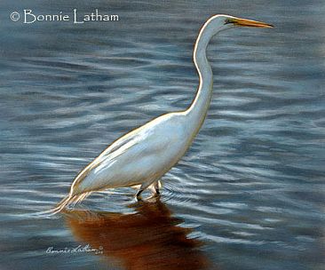 Serenade of Light - Great Egret by Bonnie Latham