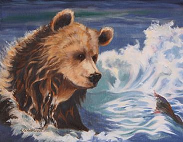 Fishing Season - Grizzly  by Kitty Whitehouse