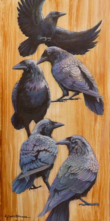 Raven Totem - Ravens by Kitty Whitehouse