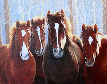 Sunshine Boys - 4 horses by Kitty Whitehouse